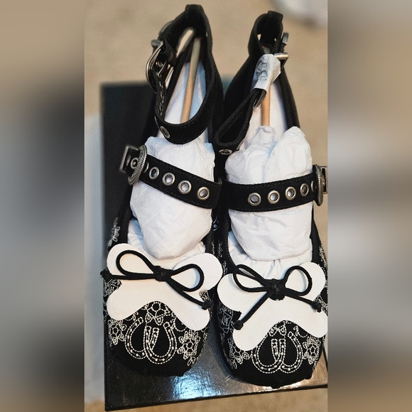 FREE PEOPLE Suede Leather Vintage-inspired Buckle Ballet Flats US 10 / EU 41 - Picture 12 of 15